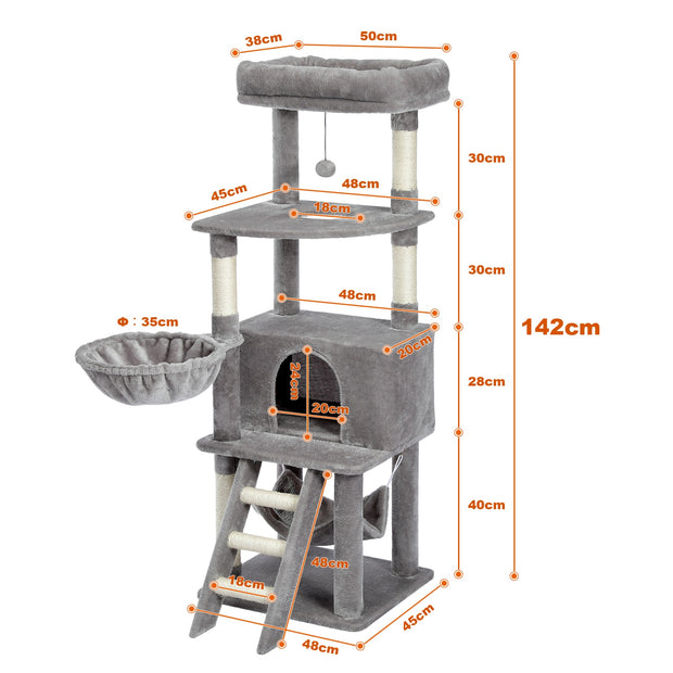 cat tree towel scratching sisal post multi-level pet climbing tree