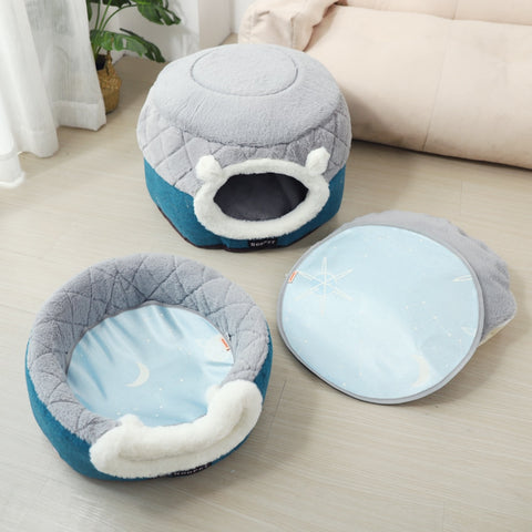 Hoopet Pet Cat Basket Bed Cat House Warm Cave Kennel for Dog Puppy Home Sleeping Kennel Teddy Comfortable House Cat Bed