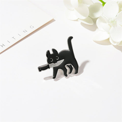 black cat brooch